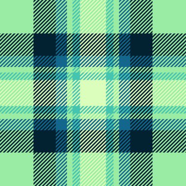Yaratıcı ekose dokusunu kontrol et, eşarp arkaplanı kusursuz vektör. Yeşil ve koyu renk paletli sevimli tekstil kumaşı..