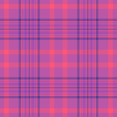Arap tartan kontrol geçmişi, kumaş desenli ekoseli kumaş. Pembe ve mor renk paletindeki kusursuz tekstil vektör dokusuna geri dön.