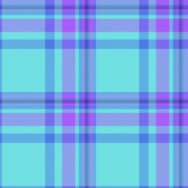 Yer vektör ekose dokusu, yorgan örtüsü kumaş kontrolü. Erkek giyim tartan arkaplan deseni mavi ve mor renk paletinde pürüzsüz.