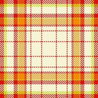 Jersey kumaş geçmişini, parlak, pürüzsüz desenli ekoseyi kontrol ediyor. Aralık tartan tekstil desen vektörü ışık ve kırmızı renk paleti.
