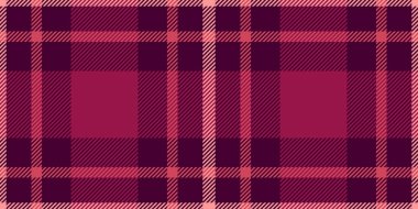 Klas, pürüzsüz tartan kontrolü, stil tekstil vektör kumaşı. Gömlek desenli ekose desenli arka plan koyu ve pembe renk paleti.