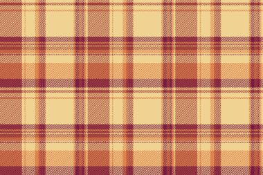 Boş desen tartan kontrolü, oktoberfest kusursuz vektör tekstili. Kehribar ve kırmızı renk paletinde havlu kumaşı ekose arkaplan deseni.