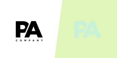 P ve A harfi, PA logo tasarım şablonu. İlk tabanlı asgari monogram logosu.
