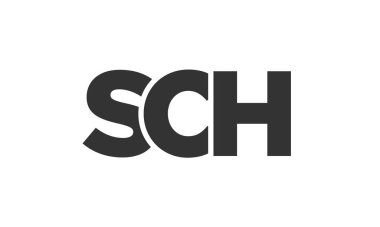 SCH logo tasarım şablonu güçlü ve modern kalın metinlerle. Basit ve minimal tipografi içeren ilk tabanlı vektör logosu. Moda şirket kimliği.