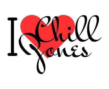 I love Chill Zones creative slogan. Hand drawn letters with red heart. Vector illustration, lettering in modern design clipart