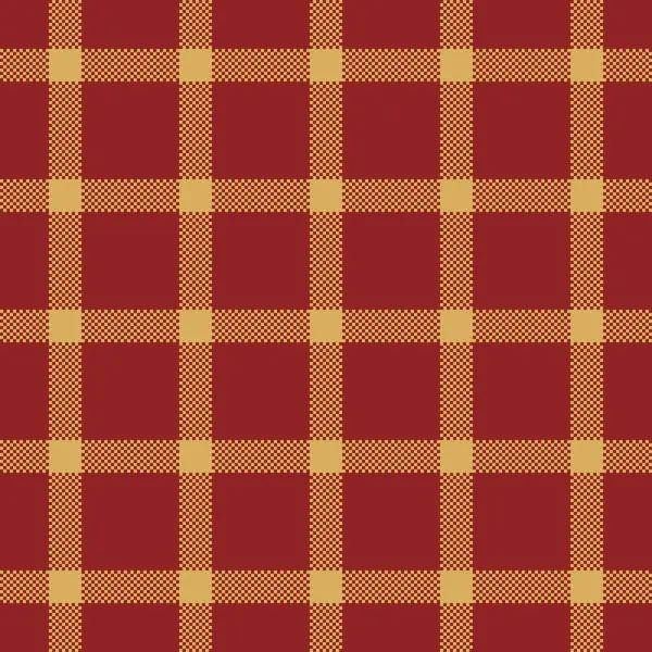 Kusursuz tartan çeki, kadınların moda ekose desenli vektörü. Katman dokusu tekstil arkaplan kumaşı kırmızı ve kehribar renk paleti.