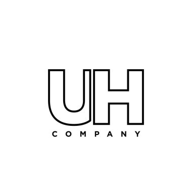 Moda harfi U ve H, uh logo tasarım şablonu. Şirket kimliği için asgari monogram tabanlı logotype.