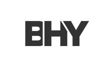 BHY logo tasarım şablonu güçlü ve modern kalın metinlerle. Basit ve minimal tipografi içeren ilk tabanlı vektör logosu. Moda şirket kimliği.
