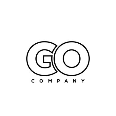 Son moda G ve O harfi, GO logo tasarım şablonu. Şirket kimliği için asgari monogram tabanlı logotype.