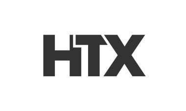 Güçlü ve modern kalın metinli HTX logo tasarım şablonu. Basit ve minimal tipografi içeren ilk tabanlı vektör logosu. Moda şirket kimliği.