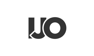 IJO logo tasarım şablonu güçlü ve modern kalın metinlerle. Basit ve minimal tipografi içeren ilk tabanlı vektör logosu. Moda şirket kimliği.