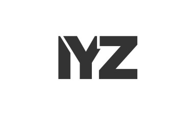 IYZ logo tasarım şablonu güçlü ve modern kalın metinlerle. Basit ve minimal tipografi içeren ilk tabanlı vektör logosu. Moda şirket kimliği.