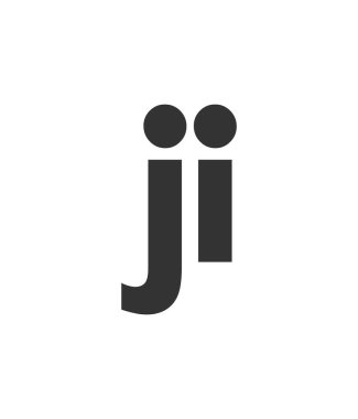 JI yaratıcı geometrik başlangıç tabanlı modern ve minimal logo. J harfi modayı takip eden yazı tipleri.