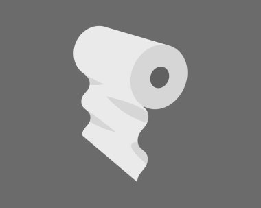 Tekstil rulo vektör simgesi. Kağıt tüp illüstrasyon tasarımı mutfak havlusu, halı, kaydırma ne adam ya da kumaş.