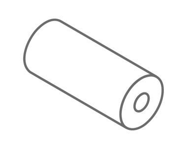 Tekstil rulo vektör simgesi. Kağıt tüp illüstrasyon tasarımı mutfak havlusu, halı, kaydırma ne adam ya da kumaş.