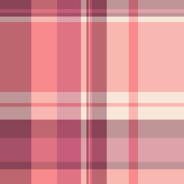 Çok renkli kumaş arka plan, izolasyon deseni dikişsiz vektör. Gingham tartan ekose desen kontrolü kırmızı ve açık renk paleti ile.