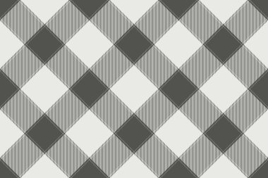Örülmüş vektör tartan, kontur dokusu arka plan kumaşı. Gri ve beyaz renklerde kabile tekstil desensiz ekoseli palet.