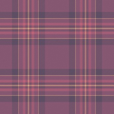 Kumaş tekstil kontrolü, ekose desensiz figür. Pastel ve pembe renk paletinde tekrarlanabilir desen dokusu arka plan vektörü.
