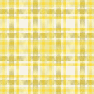 Kusursuz vektör kontrolü, ekose kumaş fikri. Sarı ve keten renk paletinde Jpg tekstil tartan dokusu.