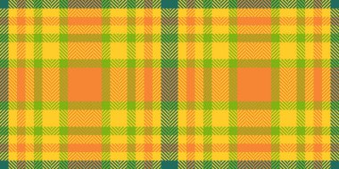 Etnik vektör tartan dokusu, yaradılış kontrolü kumaşı pürüzsüz. Tekstil arka plan deseni ekoseli sarı ve turuncu renk paleti.