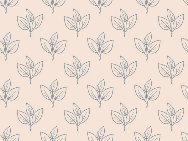 El çizimi çiçek desenli vektör tasarımı. Bitki ve yaprak ile basit bir süs. Kumaş baskı kumaşı.