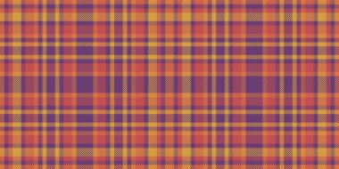 Ekose kumaşlı, ekose kumaşlı, sarma tartan vektörü. Estetik model arka plan kumaş kontrolü mor ve kırmızı renk paletinde.
