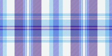 Gerçek kumaşsız ekose kumaş, performans dokusu arka plan tekstili. Damga desenli vektör beyaz ve cyan renk paletini kontrol et.