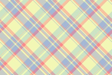 Serin, pürüzsüz tartan kumaş, mevsimlik ekoseli kumaş. Işık ve turuncu renk paletinde sevimli vektör desenli tekstil arkaplanı.