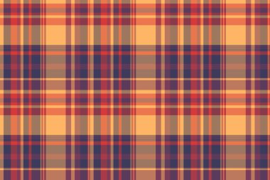 Kalıplı arka plan ekoseli, lifli tartan vektör dokusu. 70 'lerde kumaşlar turuncu ve kırmızı renklerle renklendirilmiş..