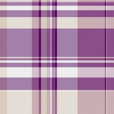Karalama desensiz kumaş, ambalaj kontrol vektör geçmişi. Koyu mor ve beyaz renk paletinde iplik desenli kumaş kumaş..