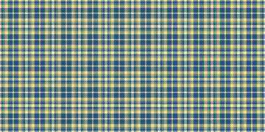 Yaz dönemi arkaplan dokusu vektörü, desenli tekstil dikişsiz. Cyan ve sarı renk paletinde kumaş tartan ekoseyi kontrol et.