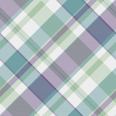 Yumuşak desenli, dikişsiz tartan, uk desenli ekose. Beyaz ve pastel renk paletinde ceket kumaşı arka plan tekstil vektörü.