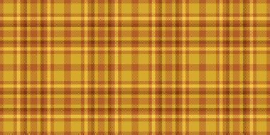 Gerçekçi tekstil kumaş kontrolü, renkli arkaplan dokusu deseni. Madras tartan vektör ekoseli oburluk ve sarı renk paletinde kusursuz.