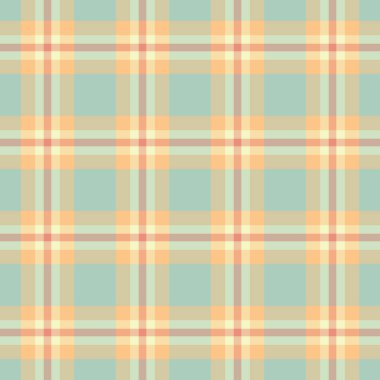 Filigran deseni ekose desen, zarafet arkaplan pürüzsüz desen. Yumuşaklık vektörü tartan kumaş ışık ve turuncu renk paleti.