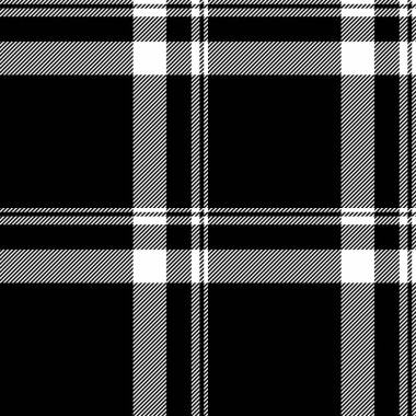 Ceket kumaş ekose kumaş, şirin model kontrol vektörü. Siyah ve beyaz renk paletinde değişken desenli tartansız arkaplan.