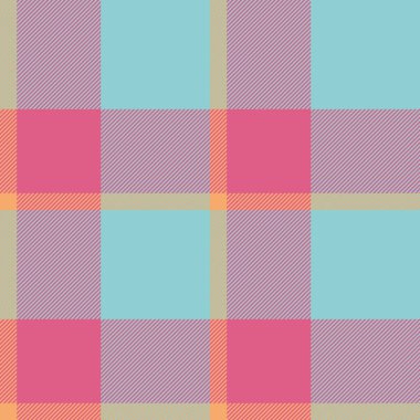 Hippi dikişsiz vektör kumaşı, folklor desenli tartan arka plan. Sonbahar deseni Cyan ve kırmızı renk paletinde tekstil denetimi.