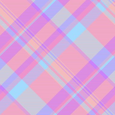 Sonsuz tartan dokusu pürüzsüz, tekstil vektörünü kontrol et. Pembe ve açık renk paletinde Filigran desenli kumaş ekose arkaplan.