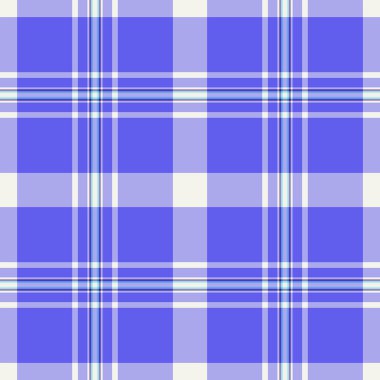 Sevimli ekose kumaş, ince, kusursuz vektör kontrolü. Işık ve çivit rengi paletinde çizilmiş tekstil kumaş arkaplan deseni.