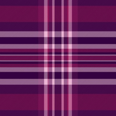 Ön desen tartan, özel vektör kumaş. Kraliyet arkaplanı koyu ve pembe renk paletinde kusursuz desenli ekoseli.