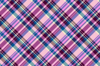 Tek ekose kumaş, pürüzsüz, zarif kumaş kontrolü. Düz ekoseli arka plan vektörü pembe ve pastel renk paletinde.
