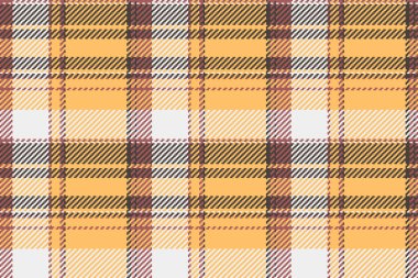 Kağıt tartan vektör kumaş, iz bırakmayan ekoseli kumaş. Kehribar ve beyaz renk paletinde Jpg doku tekstil arka plan kontrolü.