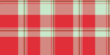 Şirin tartan vektörü pürüzsüz, arka plan tekstil dokusu reklamı. Poster denetimi kumaş ekoseli ışık ve kırmızı renk paleti.