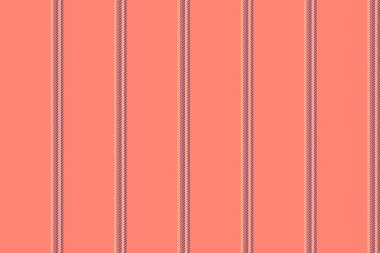 Poster tekstil çizgileri, 60 'ların kumaşsız dokusu. Somon ve menekşe renk paletinde Tbstract arka plan dikey vektör deseni.
