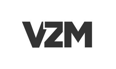 Güçlü ve modern kalın metinli VZM logo tasarım şablonu. Basit ve minimal tipografi içeren ilk tabanlı vektör logosu. Moda şirket kimliği.