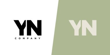 Y ve N harfi, YN logo tasarım şablonu. İlk tabanlı asgari monogram logosu.