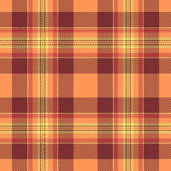 Makine desenli kumaş tartan, tekstil dokusu arkaplanını davet et. Ev vektörü kırmızı ve turuncu renk paletinde ekoseli işaretle.