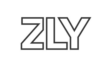 ZLY logo tasarım şablonu güçlü ve modern kalın metinlerle. Basit ve minimal tipografi içeren ilk tabanlı vektör logosu. Moda şirket kimliği.