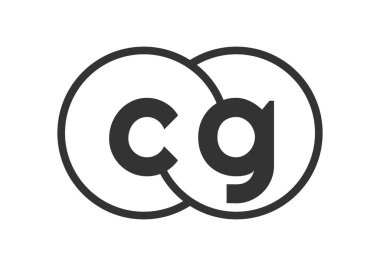 CG şirket amblemi, ana hatları mermiler ve iki birleşmiş dairenin logo şablonu, marka kimliği, logoti. Vektör Sonsuzluk sembolü