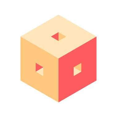 Küp logosu, geometrik vektör tasarımı. Kutu logoti şirketi, izometrik 3 boyutlu teknoloji amblemi.