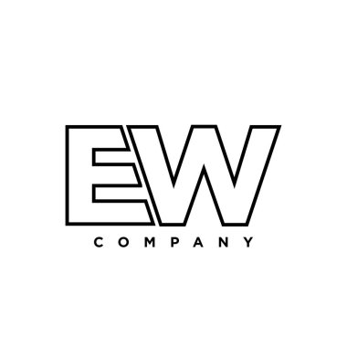 Moda harfi E ve W, EW logo tasarım şablonu. Şirket kimliği için asgari monogram tabanlı logotype.